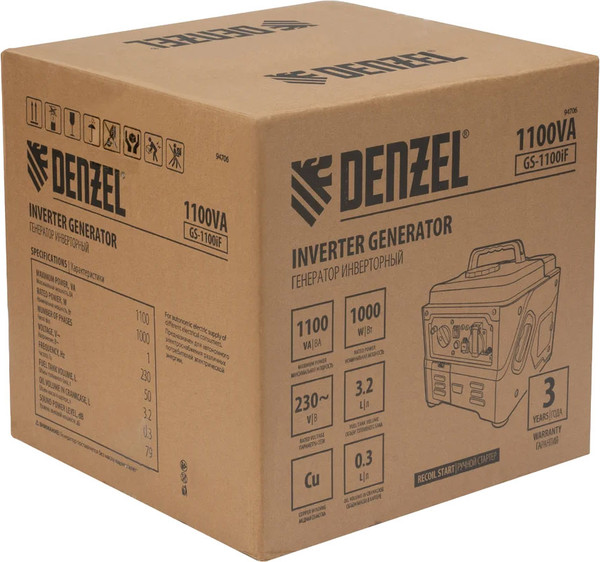 Изображение товара Инверторный генератор Denzel GS-1100iF / 94706