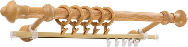 Изображение товара Карниз для штор Lm Decor МП, двухрядный (светлый дуб, 1.2м)