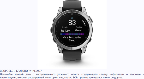 Изображение товара Умные часы Garmin Fenix E Amoled 47mm / 010-03025-00 (серая сталь/черный)