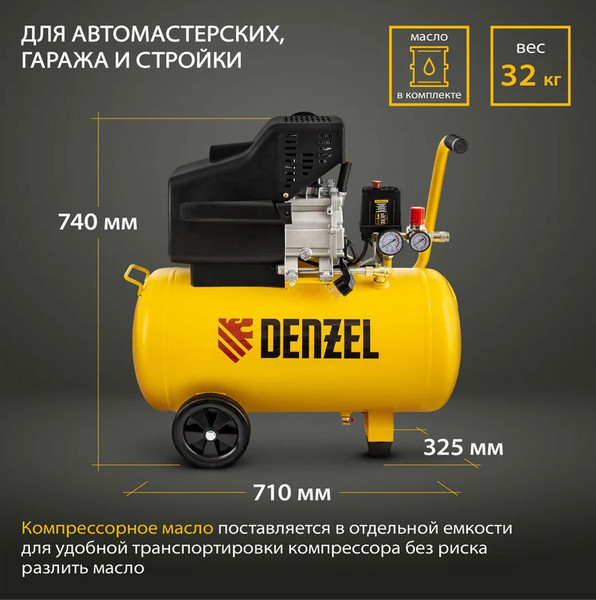 Изображение товара Воздушный компрессор Denzel DC1500/50 / 58161