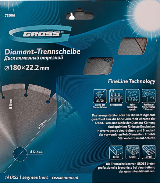 Изображение товара Отрезной диск алмазный Gross 73006