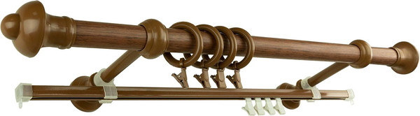 Изображение товара Карниз для штор Lm Decor МП, двухрядный (дуб рустик, 2.0м)