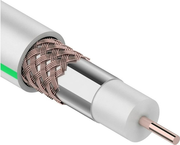 Изображение товара Кабель Rexant SAT 703B+CU-Al-Cu / 01-2431-6 (100м, белый)