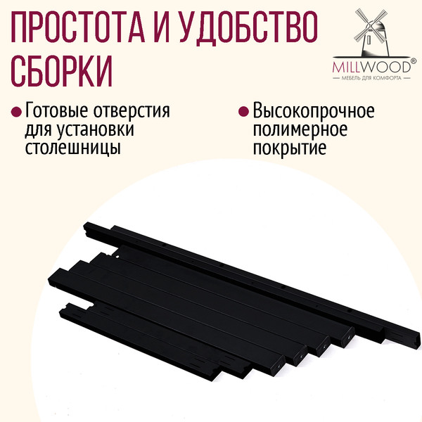 Изображение товара Подстолье Millwood Сеул 180x80 (металл черный)