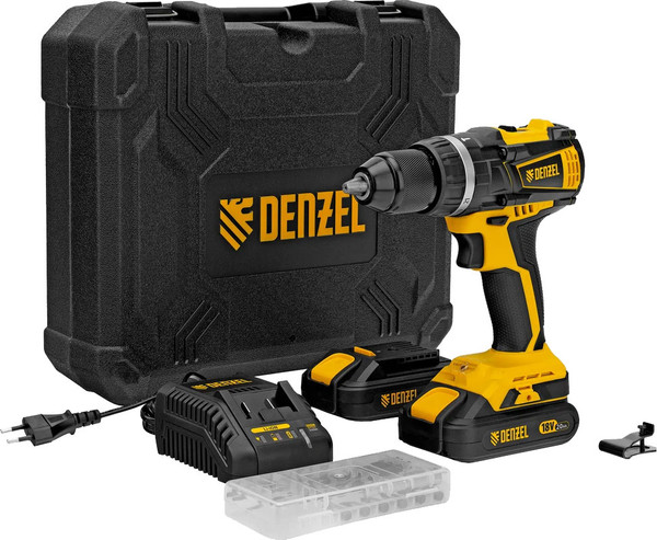 Изображение товара Аккумуляторная дрель-шуруповерт Denzel CIDB-IB-18-02 / 26130