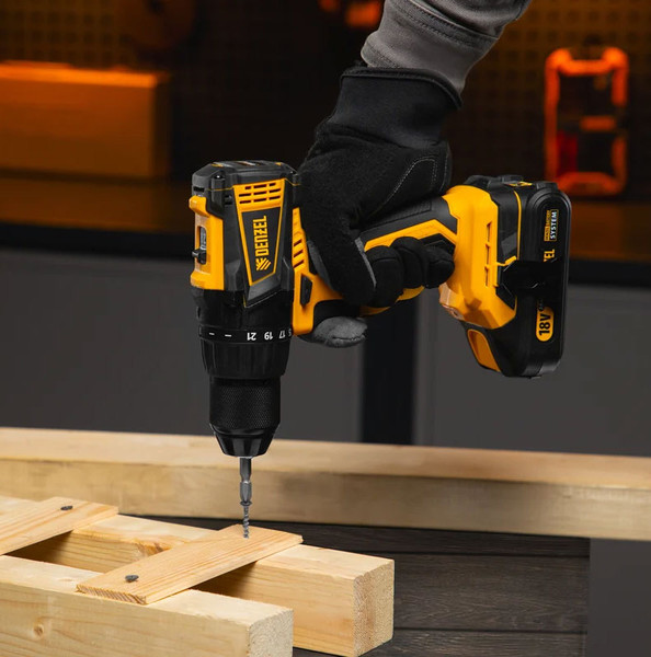 Изображение товара Аккумуляторная дрель-шуруповерт Denzel BLDL-IB-18-0 / 26122