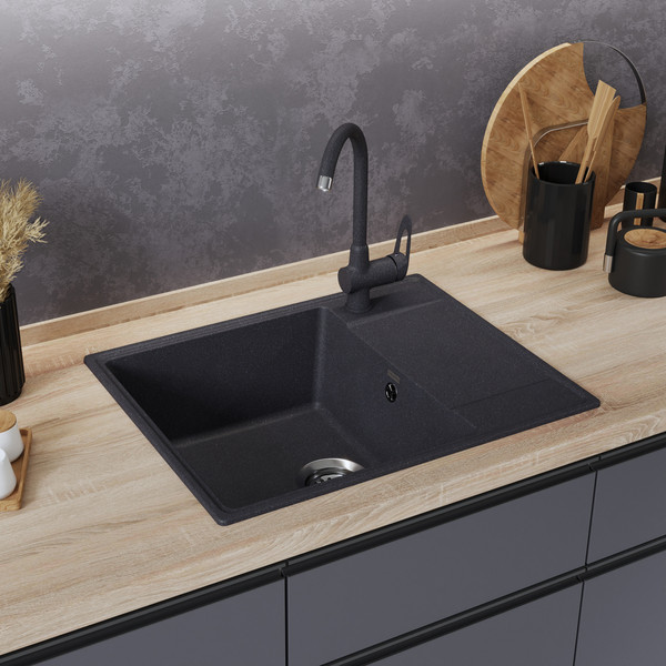 Изображение товара Мойка кухонная Maunfeld Lacrima 605 MFQS-605DGR (темно-серый)