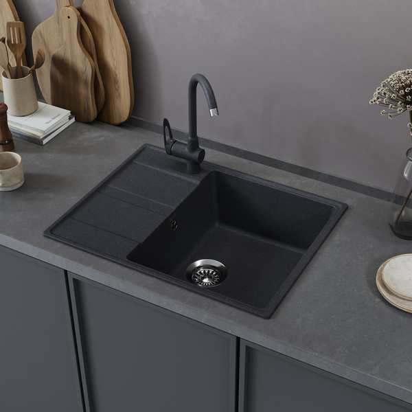 Изображение товара Мойка кухонная Maunfeld Lacrima 650 MFQS-650DGR (темно-серый)