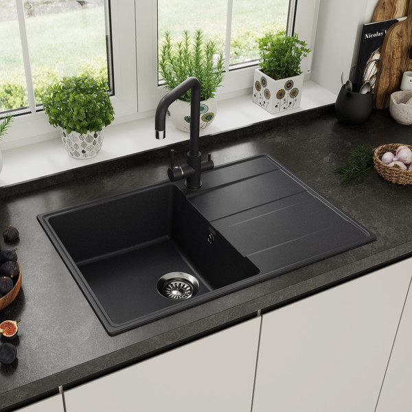 Изображение товара Мойка кухонная Maunfeld Lacrima 750 MFQS-750B (черный)