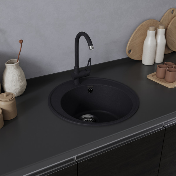 Изображение товара Мойка кухонная Maunfeld Medusa 485 MFQS-485B (черный)