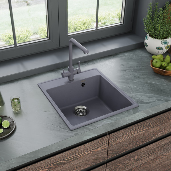 Изображение товара Мойка кухонная Maunfeld Perla 460 MFQS-460LGR (светло-серый)