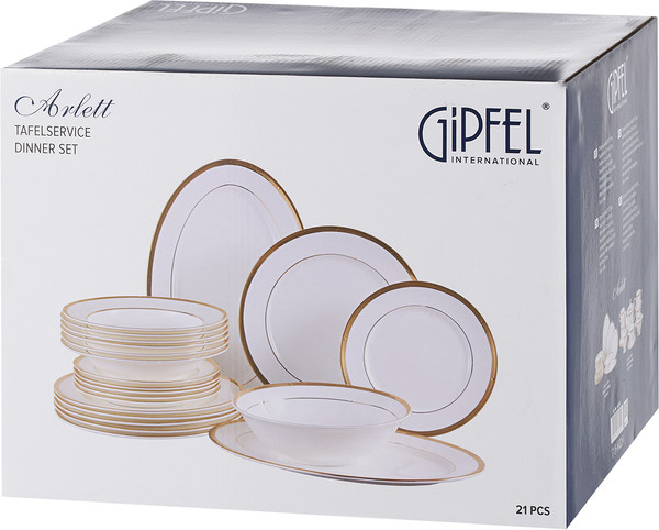 Изображение товара Набор тарелок Gipfel Arlett 43254 (21шт, белый)
