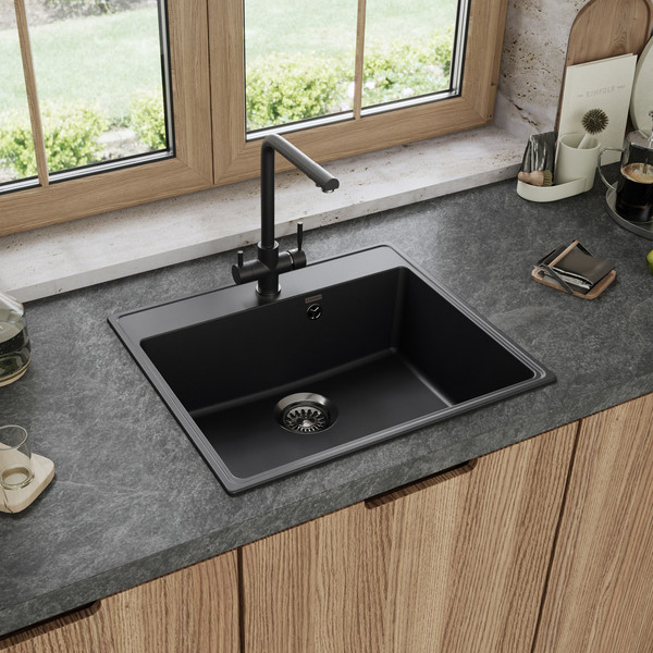 Изображение товара Мойка кухонная Maunfeld Perla 580 MFQS-580B (черный)