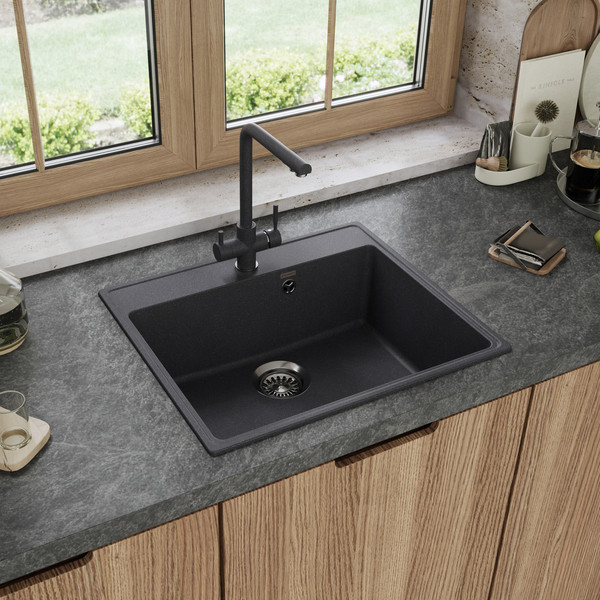 Изображение товара Мойка кухонная Maunfeld Perla 580 MFQS-580DGR (темно-серый)