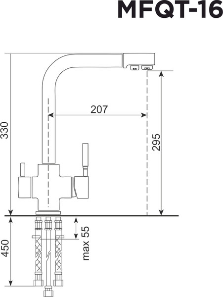 Изображение товара Смеситель Maunfeld MFQT-16DGR (темно-серый)