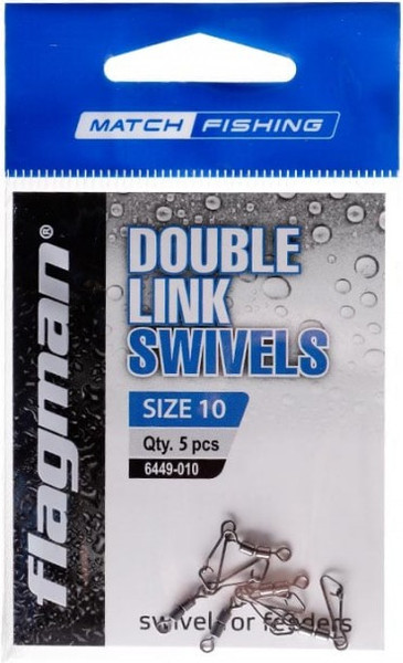 Изображение товара Набор вертлюгов рыболовных Flagman Fishing Double Link Swivels 6449-010 (5шт)