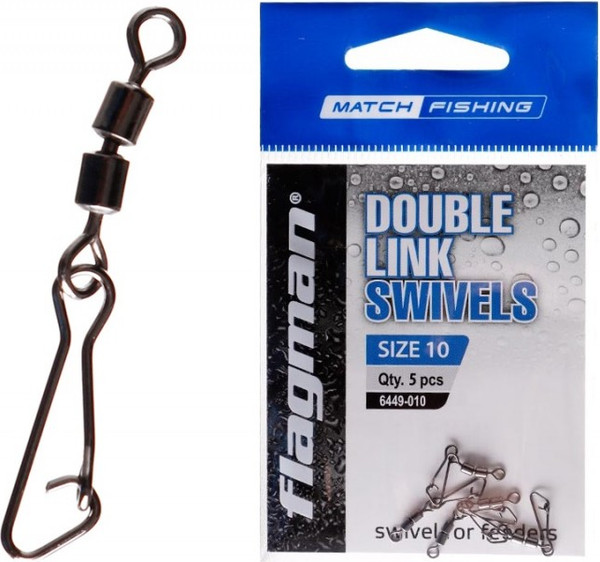 Изображение товара Набор вертлюгов рыболовных Flagman Fishing Double Link Swivels 6449-012 (5шт)