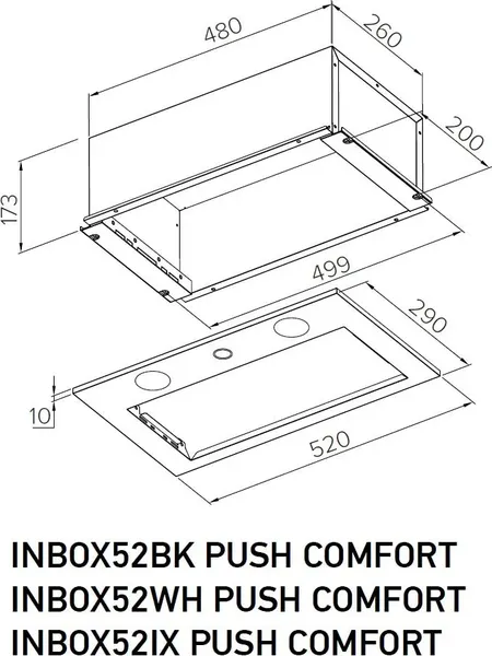 Изображение товара Вытяжка скрытая MEFERI INBOX52BK Push Comfort