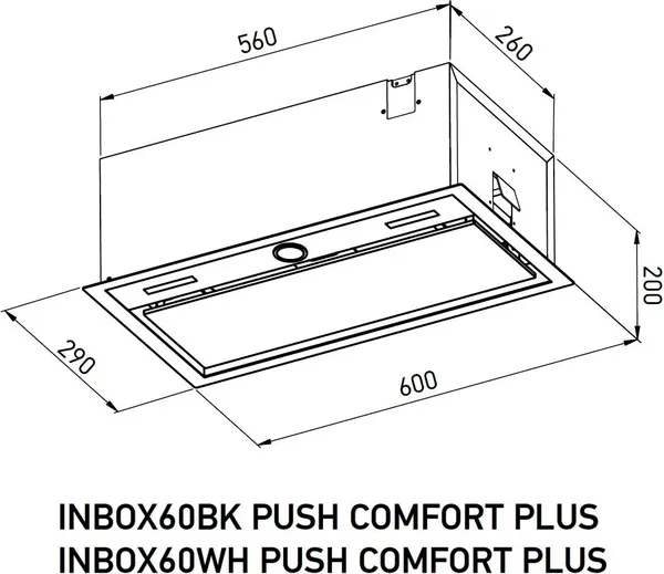 Изображение товара Вытяжка скрытая MEFERI INBOX60BK Push Comfort Plus