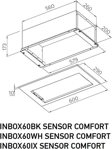 Изображение товара Вытяжка скрытая MEFERI INBOX60WH Sensor Comfort