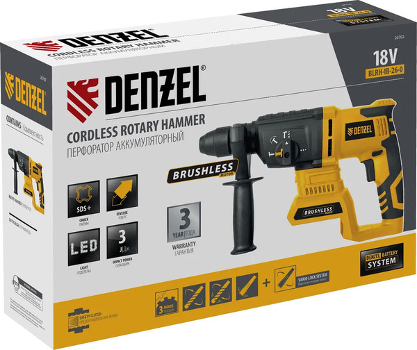 Изображение товара Перфоратор Denzel BLRH-IB-26-0 / 26702