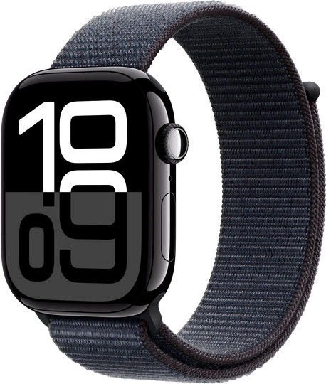 Изображение товара Умные часы Apple Watch Series 10 GPS 42mm / MWWG3 (черный, плетеный ремешок)