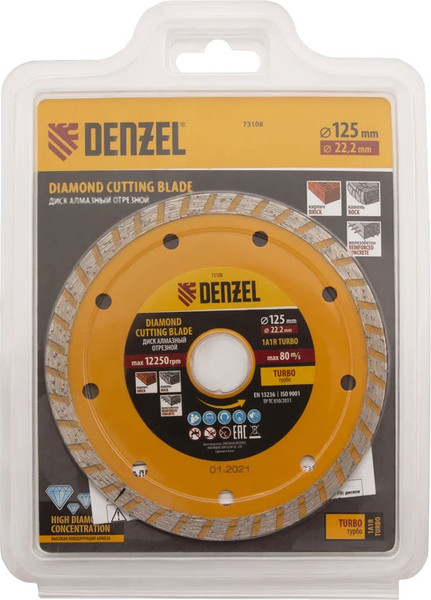 Изображение товара Отрезной диск алмазный Denzel 73108