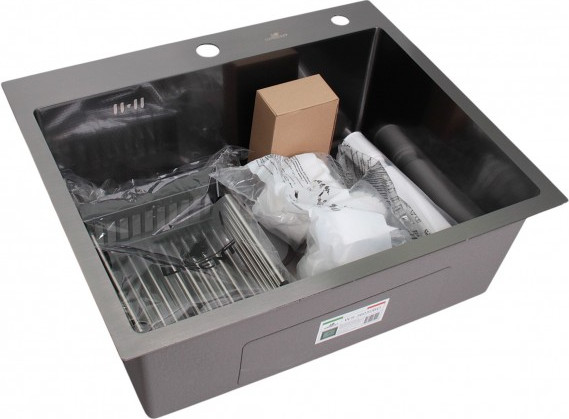 Изображение товара Мойка кухонная Wisent WS-36050ВD/GER013 (с сифоном, дозатором и коландером)