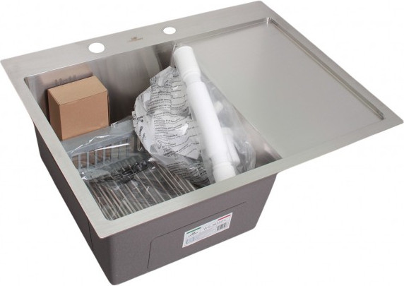 Изображение товара Мойка кухонная Wisent WS-36550-L/GER013 (с сифоном, дозатором и коландером)