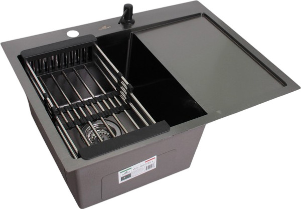 Изображение товара Мойка кухонная Wisent WS-36550B-L/GER013 (с сифоном, дозатором и коландером)