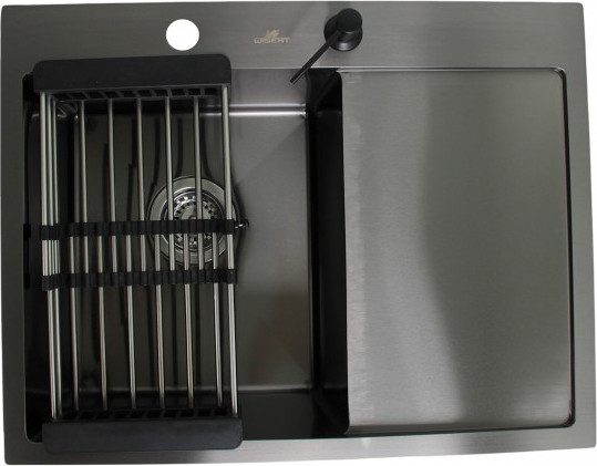 Изображение товара Мойка кухонная Wisent WS-36550B-L/GER013 (с сифоном, дозатором и коландером)