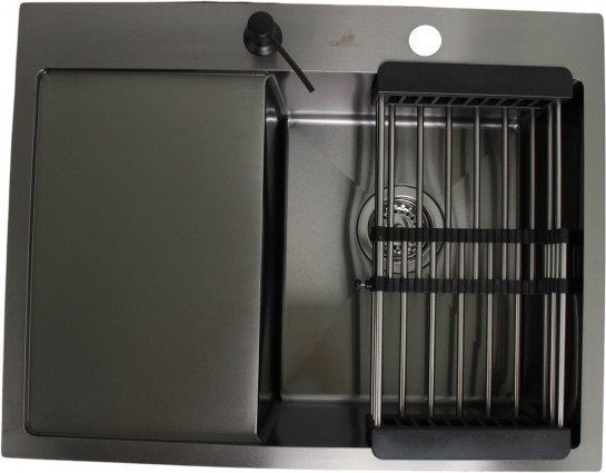 Изображение товара Мойка кухонная Wisent WS-36550B-R/GER013 (с сифоном, дозатором и коландером)