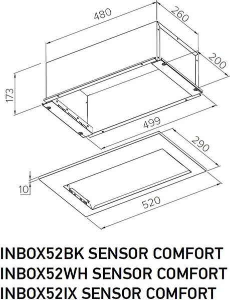 Изображение товара Вытяжка скрытая MEFERI INBOX52BK Sensor Comfort
