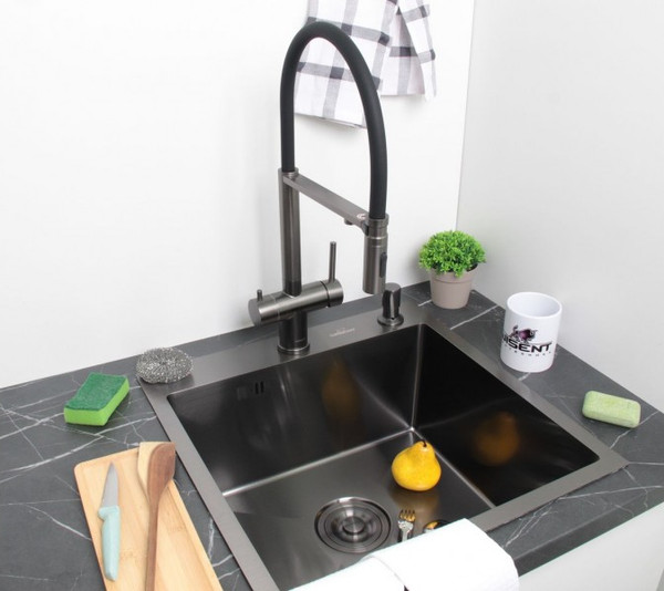 Изображение товара Смеситель Gerhans K14390D-2 (оружейная сталь)