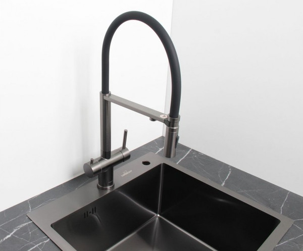 Изображение товара Смеситель Gerhans K14390D-2 (оружейная сталь)