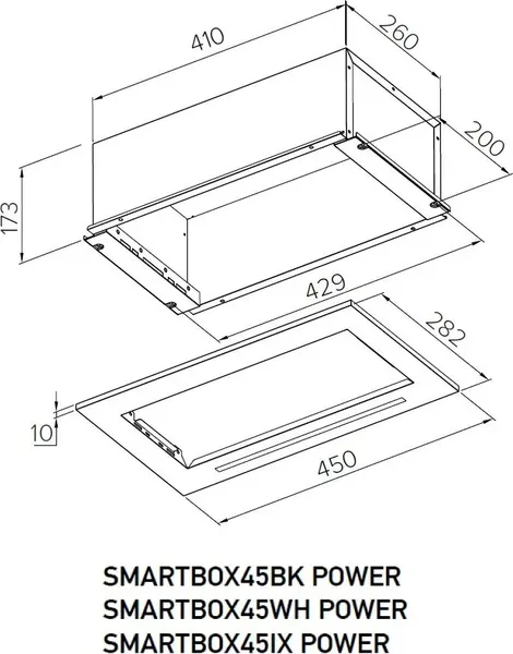 Изображение товара Вытяжка скрытая MEFERI SMARTBOX45IX Power