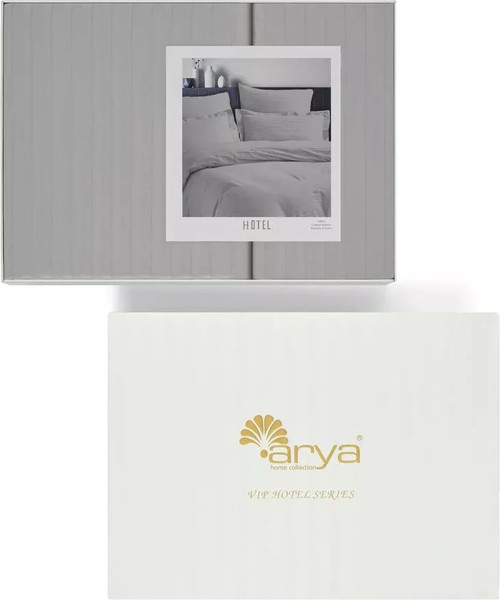 Изображение товара Комплект постельного белья Arya Vip Страйп Сатин 1.5сп (светло-серый)