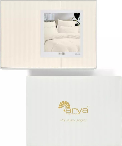 Изображение товара Комплект постельного белья Arya Vip Страйп Сатин сем (кремовый)