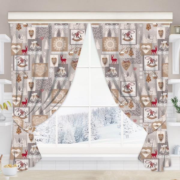 Изображение товара Комплект штор АртПостель Лапландия для кухни с подхватом Ш.145.180