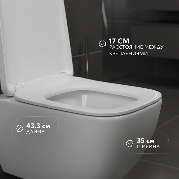 Изображение товара Сиденье для унитаза Saniteco SD 18ms (с микролифтом)