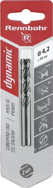Изображение товара Набор сверл Rennbohr 4.2х75мм Dinamic P9M3 / 675042