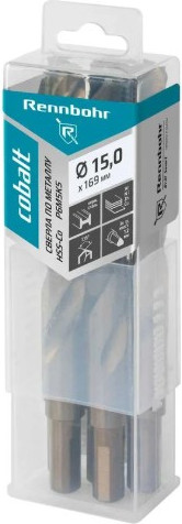 Изображение товара Набор сверл Rennbohr Cobalt Prom 15.0х169мм Хв.12.0мм HSS-Co Р6М5К5 / 671150 (5шт)