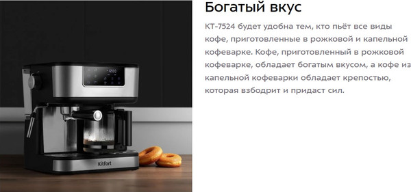 Изображение товара Кофемашина Kitfort КТ-7524