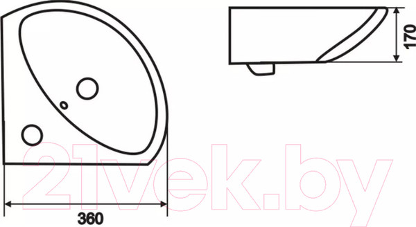 Изображение товара Умывальник Sanita Веер угловой VERSAWB01