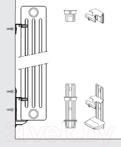 Изображение товара Монтажный комплект для радиатора Arbonia ZB02380001
