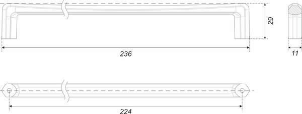 Изображение товара Ручка для мебели Boyard Orion RS332TFL.4/224