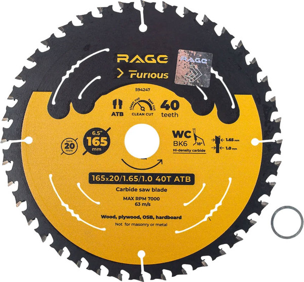 Изображение товара Пильный диск Vira Rage Furious Clean cut 165мм / 594247