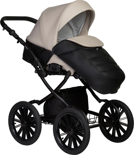 Изображение товара Детская универсальная коляска INDIGO Mio Eco Plus 14 2 в 1 (04, черная кожа/светло-бежевая кожа)