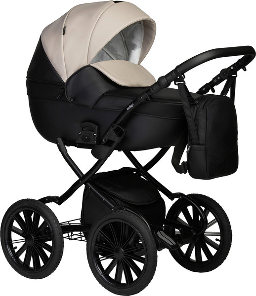 Изображение товара Детская универсальная коляска INDIGO Mio Eco Plus 14 2 в 1 (04, черная кожа/светло-бежевая кожа)