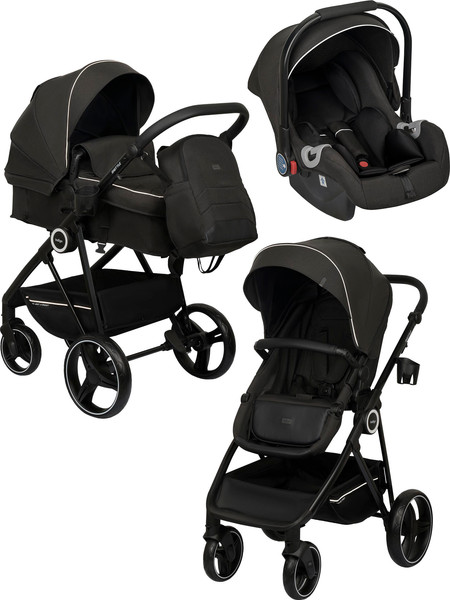 Изображение товара Детская универсальная коляска INDIGO Shuttle 3в1 (черный)